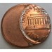 UNITED STATES OF AMERICA 1991 . ONE 1 CENT COIN . ERROR . 50% MIS-STRIKE